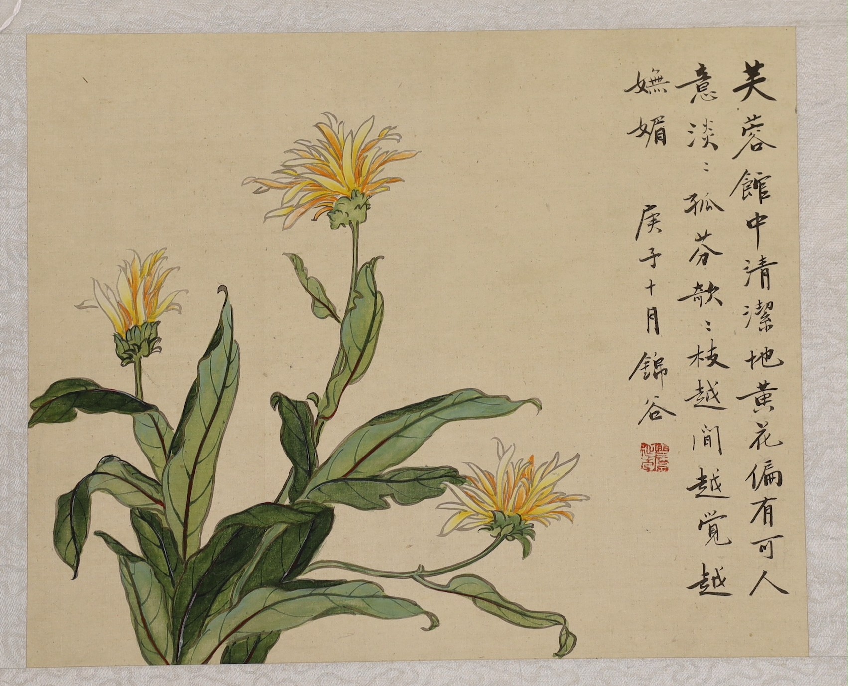 Chinese School, late 20th century, four paintings, ink and colour on silk or paper, insects and flowers, approx. 21 x 26cm